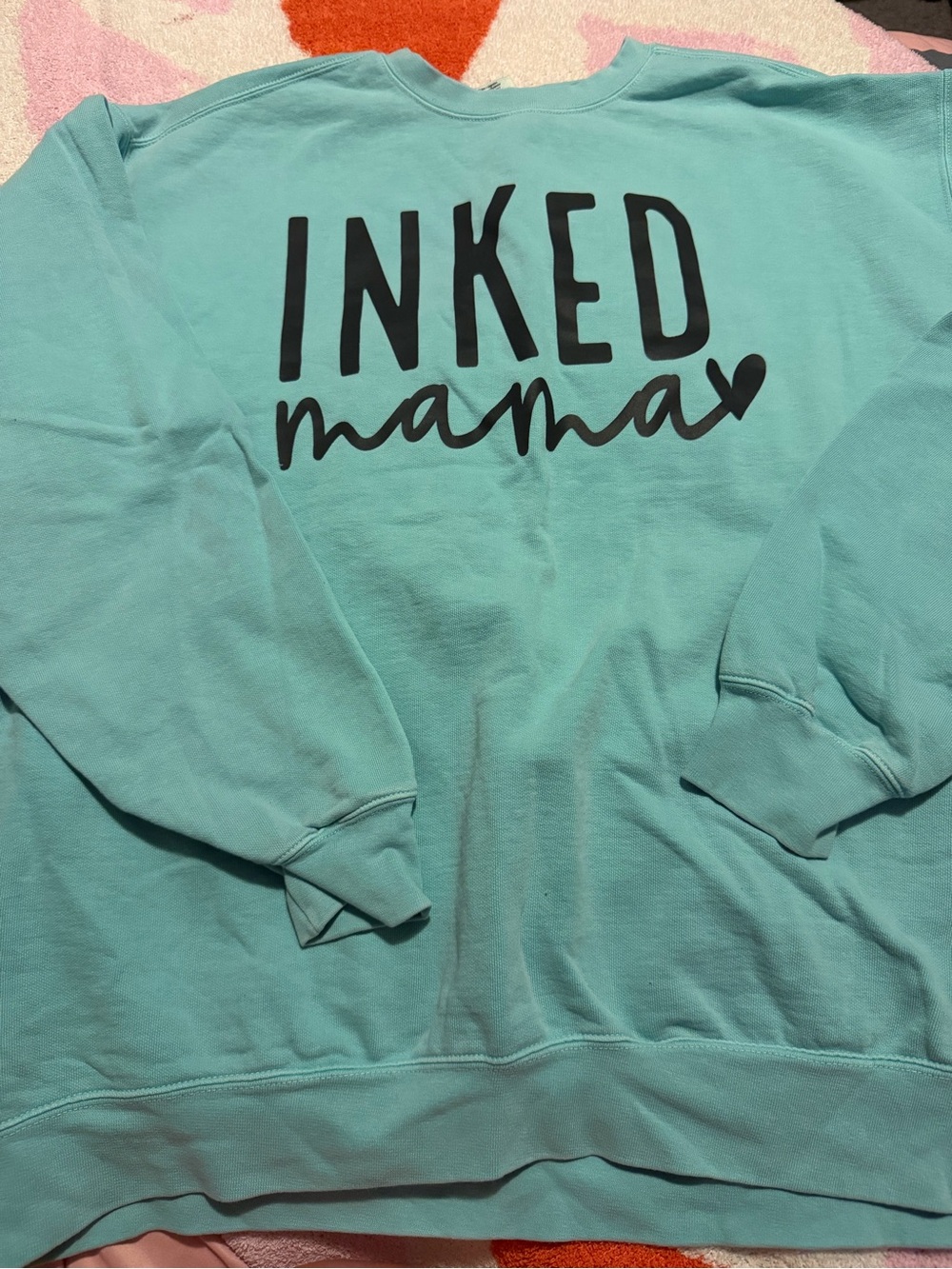 Comfort Colors Teal 'INKED mama' Crewneck Sweatshirt